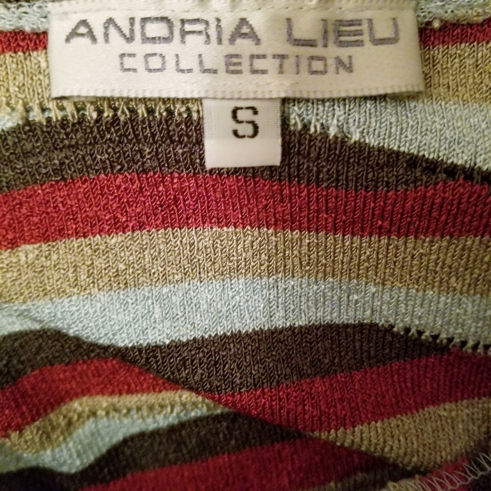 Andria Lieu Collection Multi Colored Striped Top S - image 7